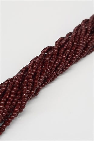 الخرز الرملي التسلسلي الأحمر كلاريت غير لامع