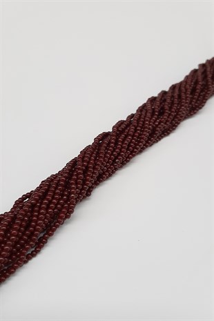 الخرز الرملي التسلسلي الأحمر كلاريت غير لامع