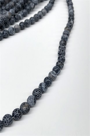 Matt Patterned Agate Natural Stone 8 mm