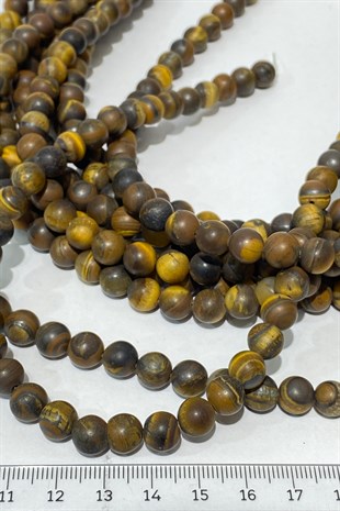 Mat Kaplangözü Doğal Taş Boncuk 8 mm