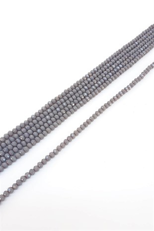 Mat Koyu Gri Kristal Boncuk 6 Mm