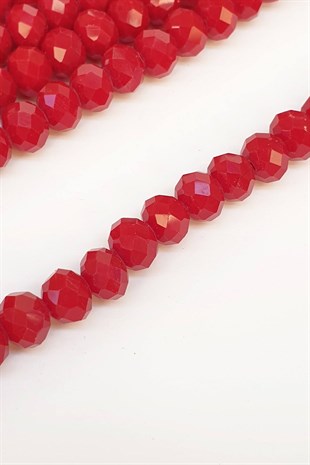 Mat Koyu Kırmızı  Kristal Boncuk 8 mm