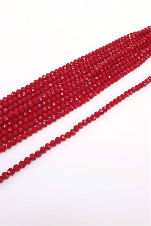 Mat Koyu Kırmızı  Kristal Boncuk 8 mm