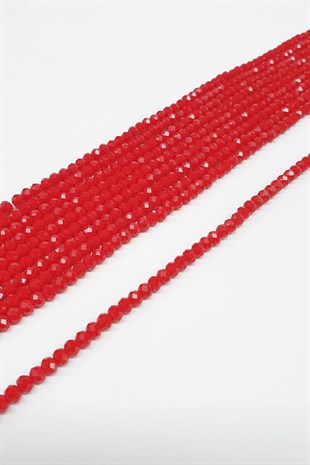 Mat Koyu Kırmızı Kristal Boncuk 4 Mm