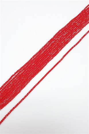 Mat Koyu Kırmızı Kristal Boncuk 4 Mm