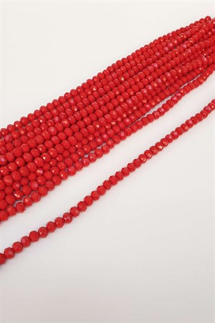 Mat Koyu Kırmızı Kristal Boncuk 8 mm