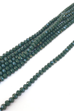 Mat Koyu Yeşil Kristal Boncuk 6 Mm