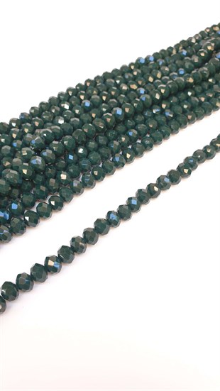 Mat Koyu Yeşil Kristal Boncuk 8 mm