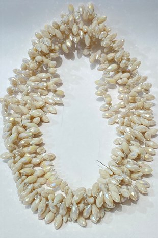 Mat Krem Damla Kristal Boncuk