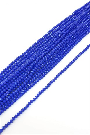 Mat Saks Mavisi Kristal Boncuk 6 Mm