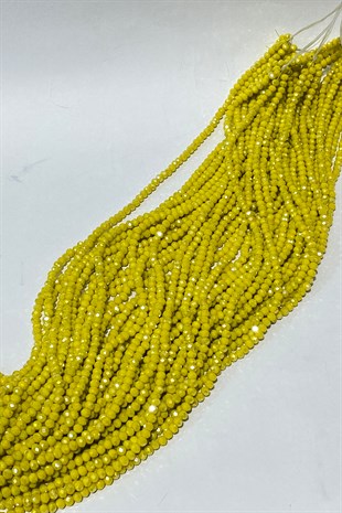 Mat Sarı Kristal Boncuk 6 mm