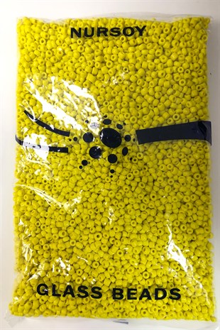 Matte Yellow Sand Beads 4 mm 500 gr