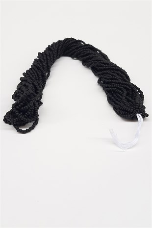 خرز رمل خيط أسود غير لامع