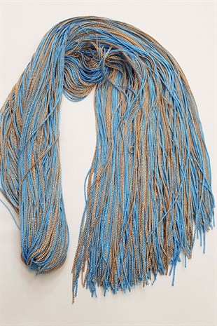 Mavi- Vizon Tek Bağ Saçaklı Püskül 60 cm (1 adet)