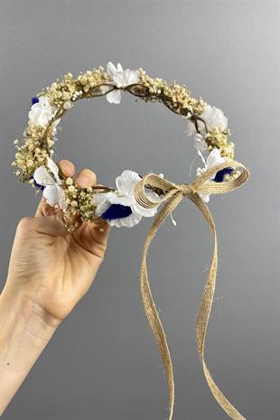 Mavi Bahar Dalı Ve Cipsolu Dış Çekim Gelin Tacı