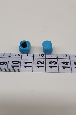 Blue Glass Square Jewelry Bead