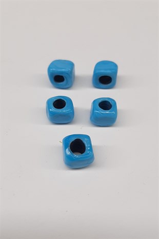 Blue Glass Square Jewelry Bead