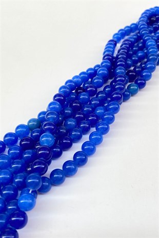 Mavi Ceyt Doğal Taş Boncuk 8 mm