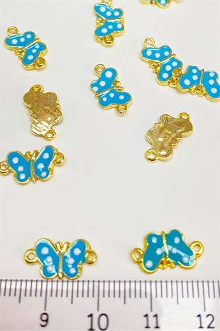 Blue Double-Sided Butterfly Model Bracelet Tip 1 Piece