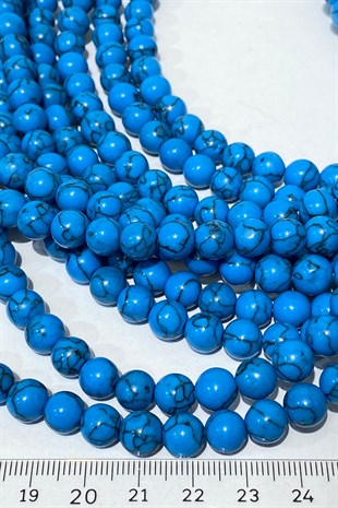 Mavi Doğaltaş Boncuk 8 mm
