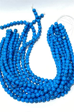 Mavi Doğaltaş Boncuk 8 mm