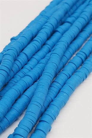 Blue Fimo Dough Beads 4mm