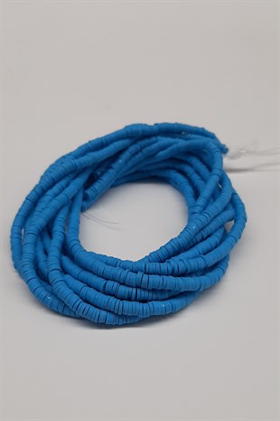 Blue Fimo Dough Beads 4mm