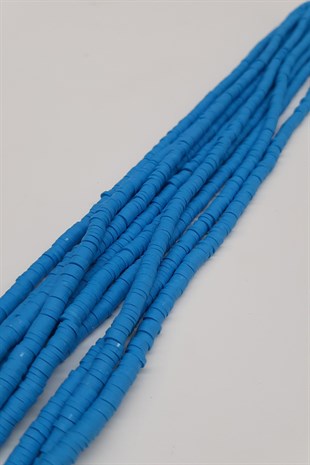 Blue Fimo Dough Beads 4mm