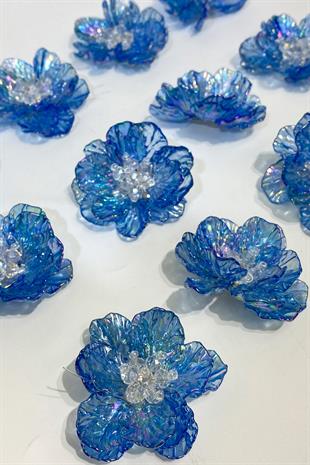 الذهب الأزرق أم اللؤلؤ ورقة كريستال مطرز بروش اللؤلؤ