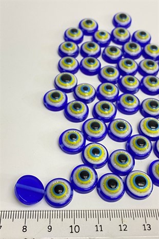 Mavi Gold Simli Dikme ve Yapıştırmalı Nazar Boncuğu