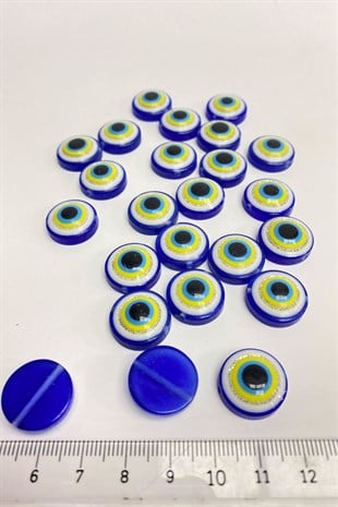 Mavi Gold Simli Dikme ve Yapıştırmalı Nazar Boncuğu