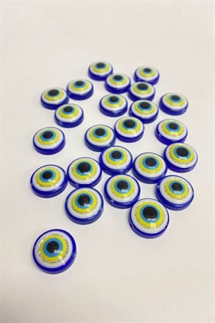 Mavi Gold Simli Dikme ve Yapıştırmalı Nazar Boncuğu