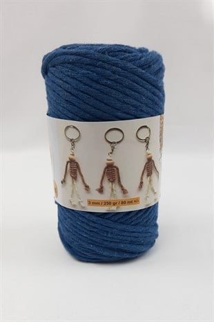 Mavi İnce Büklüm Makrome 01