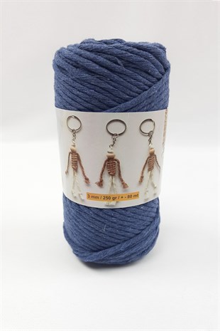 Mavi İnce Büklüm Makrome 05