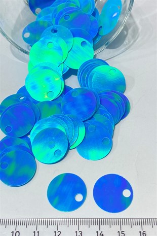 Mavi Janjanlı Patik ve Çanta Pulu 20 mm