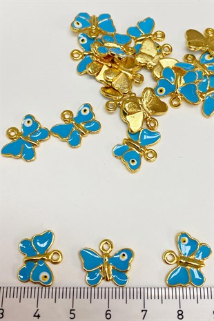 Blue Butterfly Model Evil Eye Bead Pendant 1 Piece