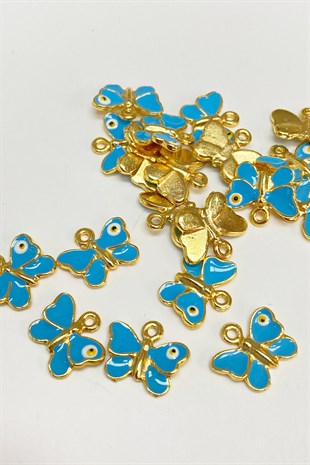 Blue Butterfly Model Evil Eye Bead Pendant 1 Piece