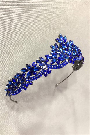 Blue Crystal Stone Henna and Bridal Crown