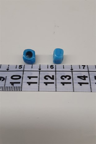 Blue Small Glass Square Jewelry Bead
