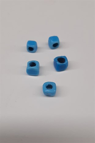 Blue Small Glass Square Jewelry Bead