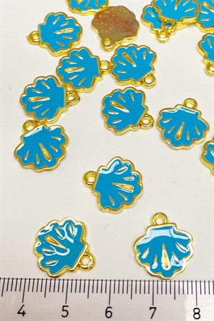 Mavi Midye Desenli Kolye Ucu 1 Adet