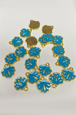 Mavi Midye Desenli Kolye Ucu 1 Adet