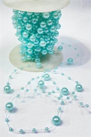 Blue Lined Ribbon Pearl 10 mt
