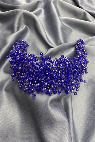 Blue Pollux Crystal Stone Henna and Bridal Crown