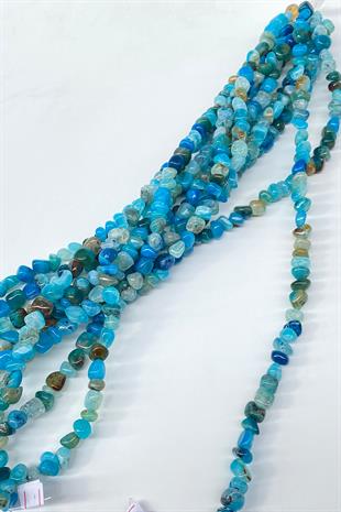 Blue Colorful Pebble Cut Agate Natural Stone