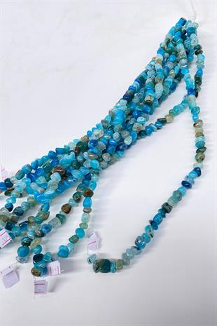 Blue Colorful Pebble Cut Agate Natural Stone