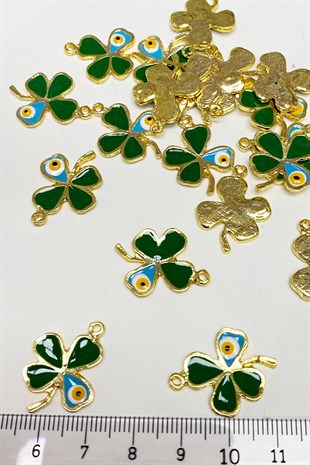 Blue Clover Patterned Pendant 1 Piece