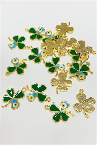 Blue Clover Patterned Pendant 1 Piece