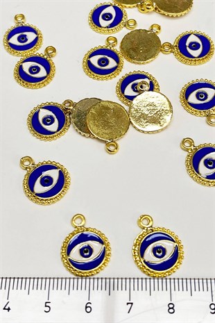 Blue Round Eye Motif Pendant 1 Pcs