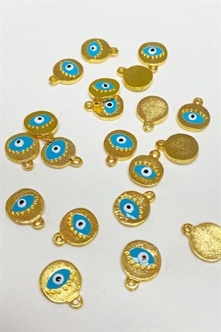 Blue Round Evil Eye Bead Pendant 1 Pcs